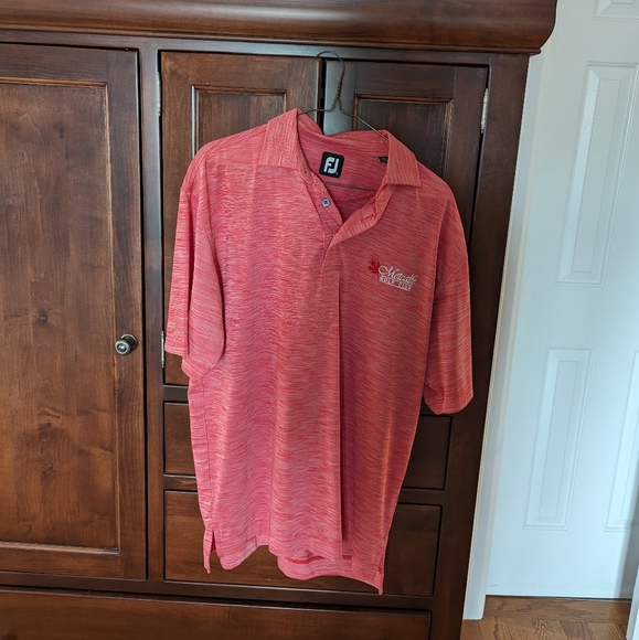 FootJoy Men's Heathered Red Polo Medium Pre-Owned Condition - Picture 1 of 6